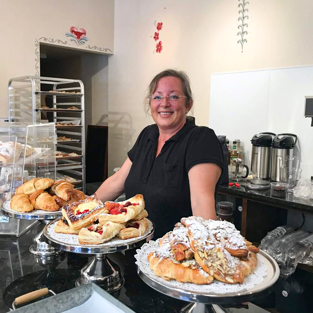 Susan Fiebig with Pastries